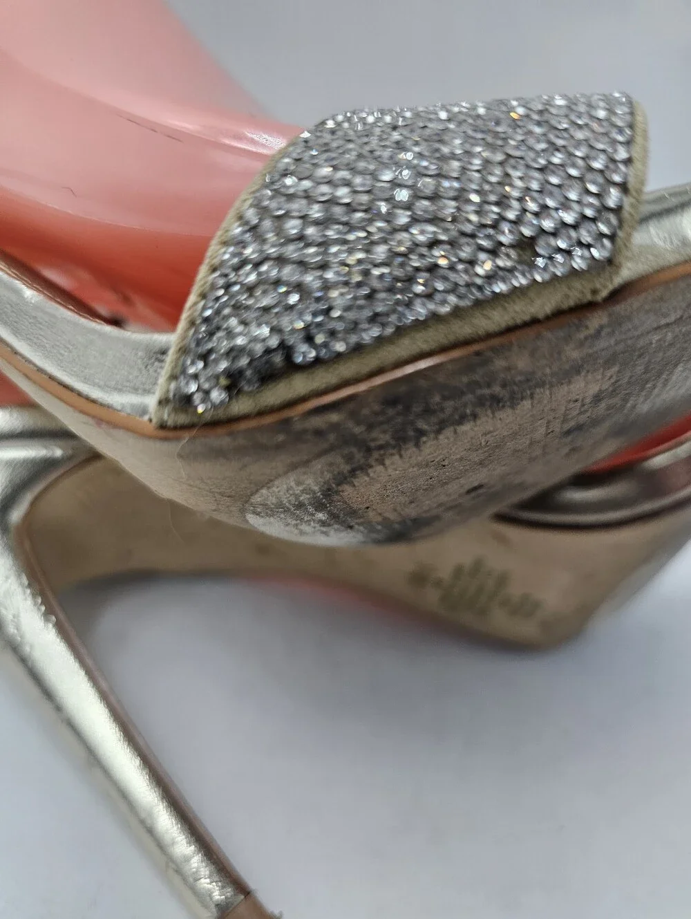 Steve Madden Ritter Gold Rhinestone Stiletto Sandals Women's 9.5M 4.5